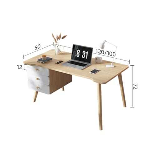 PC Study Desk with 3 Drawers, Modern Computer Office Desk Easy Assembly, Ideal for Home Office