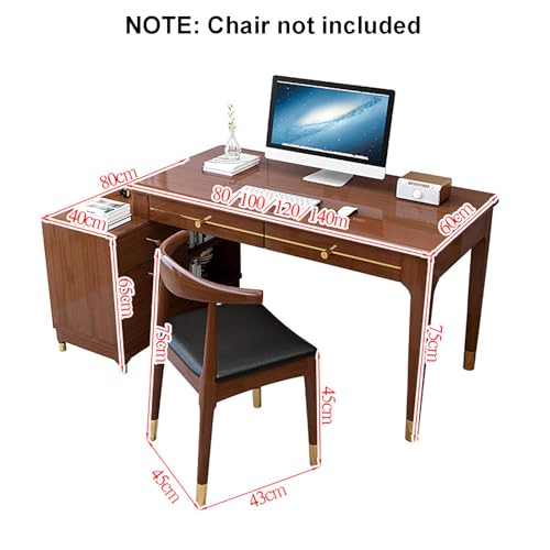 L-förmiger Computertisch mit Schubladen, Massivholz Home Office Schreibtisch, Student Study Desk mit Ablagefach für die Arbeit von zu Hause aus