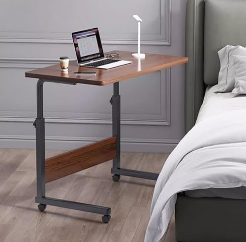 Adjustable Height Rolling C Shaped Laptop Desk Portable Study Table for TV Easy Move Side Table Sturdy Computer Stand for Small Spaces Home & Office Furniture