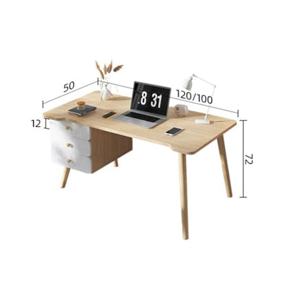PC Study Desk with 3 Drawers, Modern Computer Office Desk Easy Assembly, Ideal for Home Office