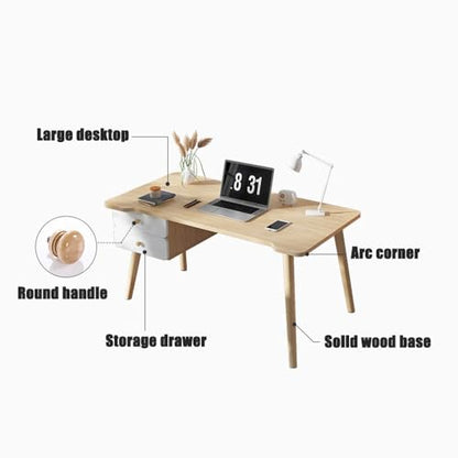 PC Study Desk with 3 Drawers, Modern Computer Office Desk Easy Assembly, Ideal for Home Office