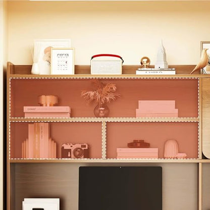 MESCXTY Computertisch mit Aufsatz,Schreibtisch aus Holz mit Schubladen und Regalen,Workstation-PC-Laptop-Schreibtisch für Büro,Zuhause(100x45x131cm, Wood)