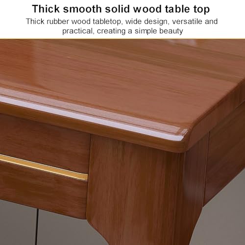 L-förmiger Computertisch mit Schubladen, Massivholz Home Office Schreibtisch, Student Study Desk mit Ablagefach für die Arbeit von zu Hause aus