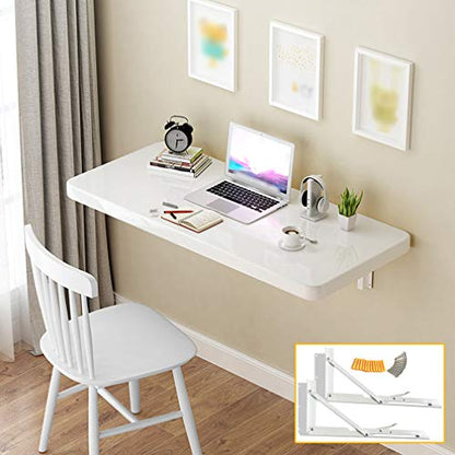 Bücherregal，Bücherregal klein，Wall Mounted Folding Dining Table with Large Storage Area Bookshelf for Small Apartments Study Writing Desk for Computer Work Includes Acces