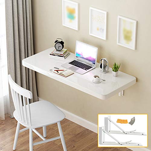 Bücherregal，Bücherregal klein，Wall Mounted Folding Dining Table with Large Storage Area Bookshelf for Small Apartments Study Writing Desk for Computer Work Includes Acces