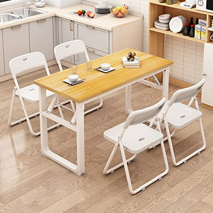 Gelber platzsparender Klappschreibtisch, tragbarer, faltbarer Arbeitsplatz für Heimbüro, keine Montage, einfacher Heimcomputertisch