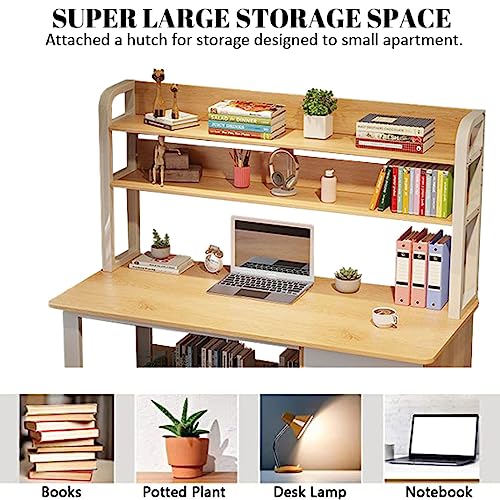 Moderne Schreibtisch mit 3 Drawers & Lagerung Shelves White Finish Perfect Home Office & Study Desk (39 Zoll) für stilvolle Nization & Produktivität