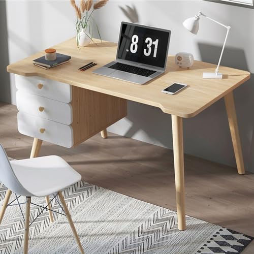 PC Study Desk with 3 Drawers, Modern Computer Office Desk Easy Assembly, Ideal for Home Office