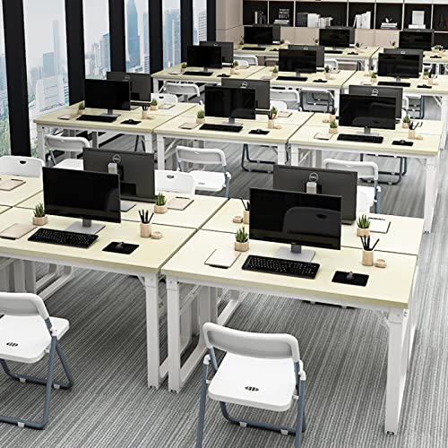 Gelber platzsparender Klappschreibtisch, tragbarer, faltbarer Arbeitsplatz für Heimbüro, keine Montage, einfacher Heimcomputertisch