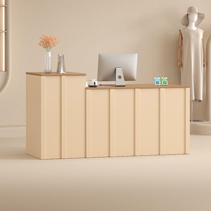 Modern Reception Desk & Cashier Counter Compact Standing Front Desk for Small Spaces - Perfect for Store Hotel Lobby - Sleek Design for Efficient Use
