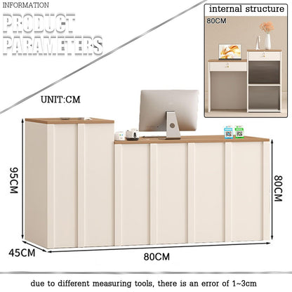 Modern Reception Desk & Cashier Counter Compact Standing Front Desk for Small Spaces - Perfect for Store Hotel Lobby - Sleek Design for Efficient Use